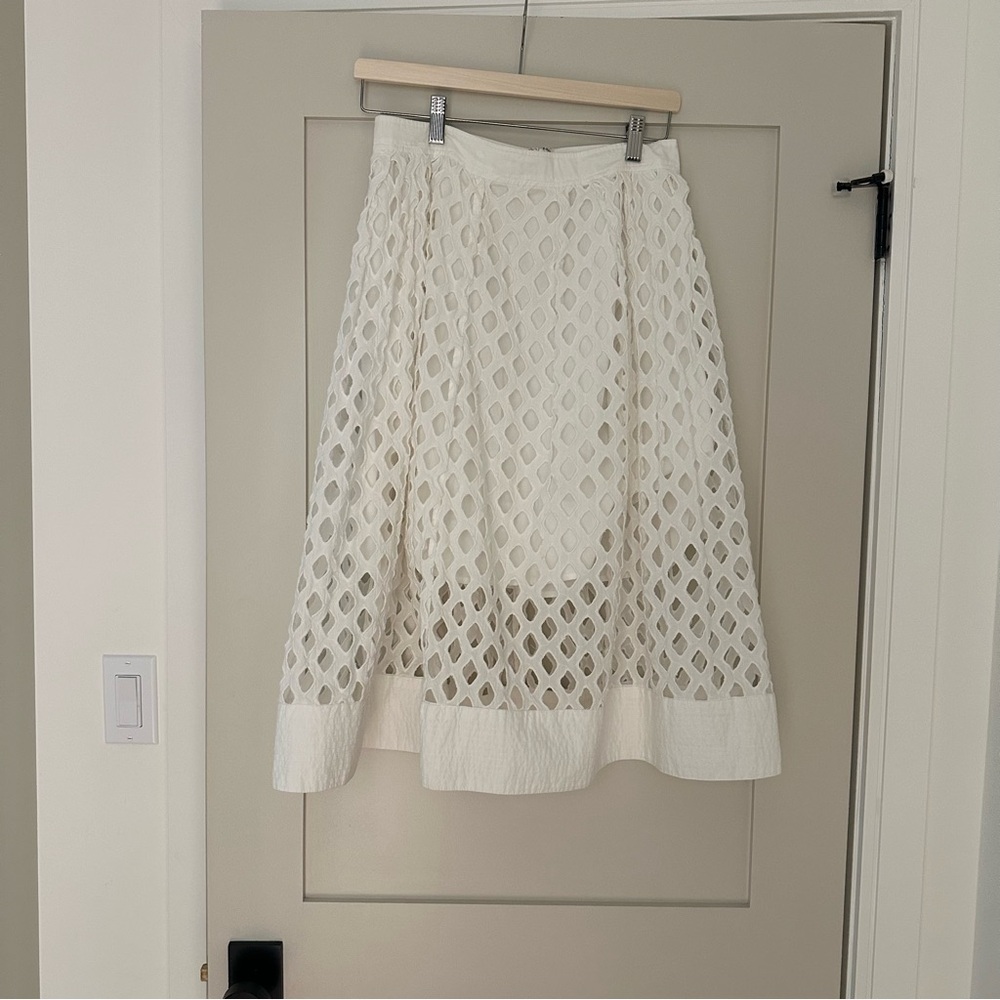 Floreat 100% cotton white midi skirt